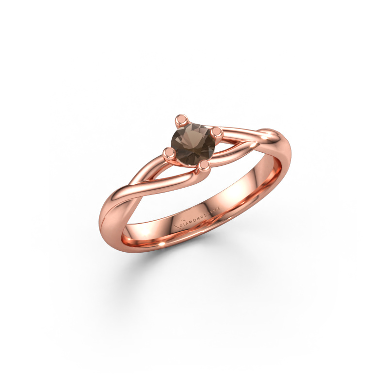 Bild av Förlovningsring Paulien 585 roséguld Rökkvarts 4 mm