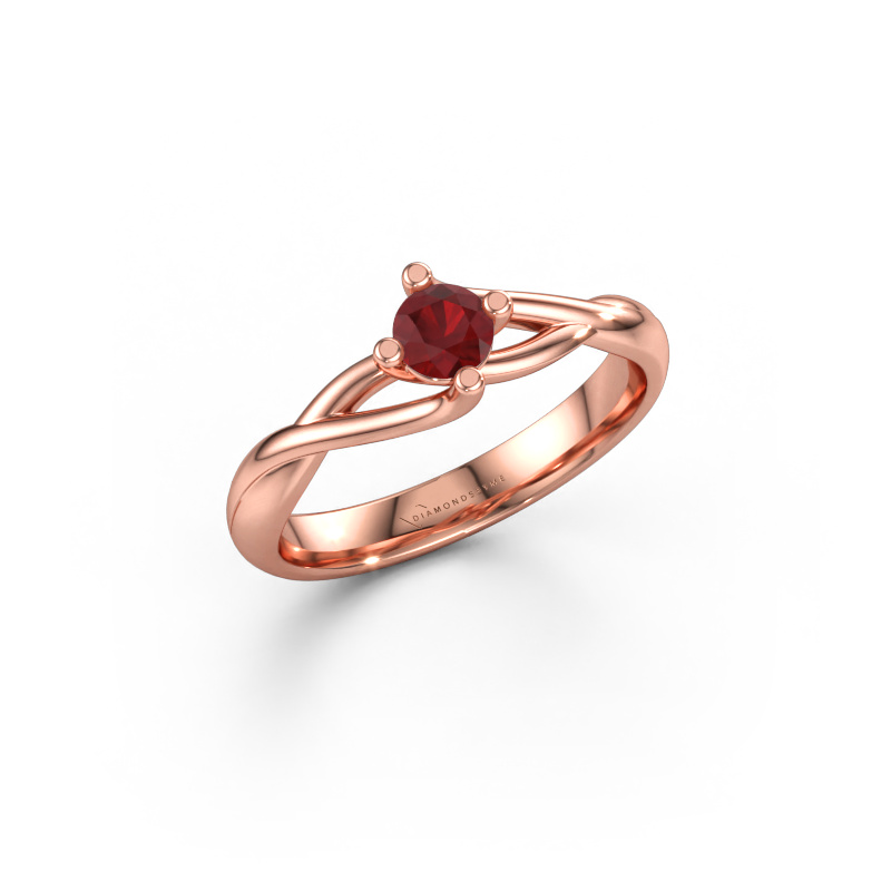 Bild av Förlovningsring Paulien 585 roséguld Rubin 4 mm
