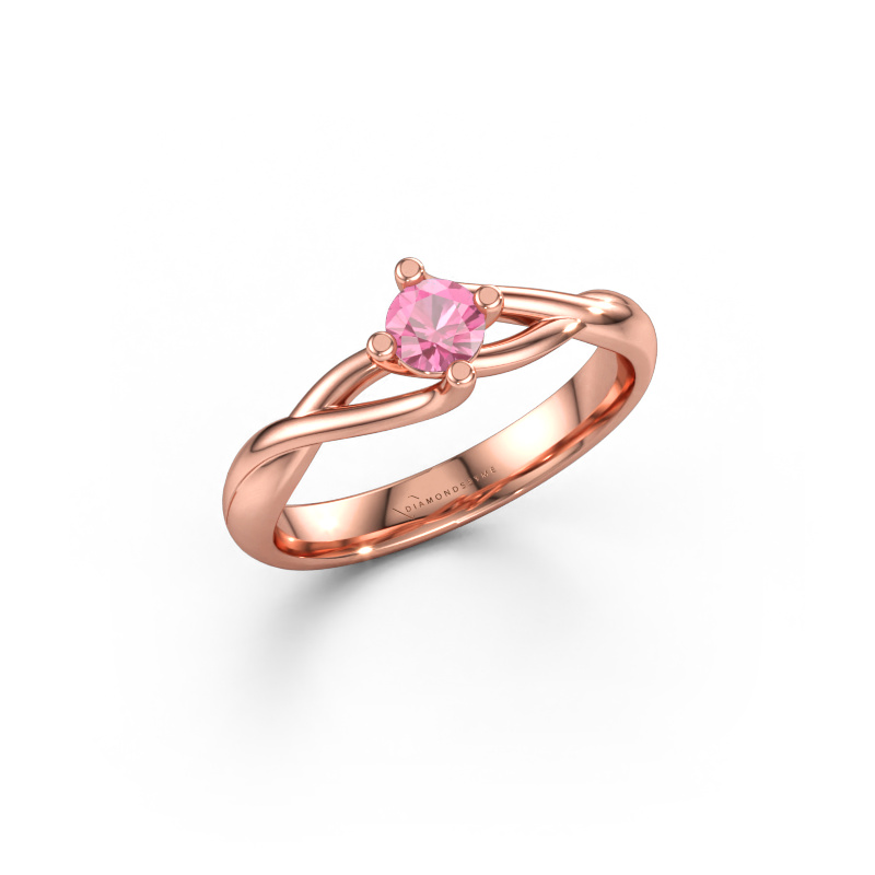Immagine di Anello di fidanzamento Paulien 585 oro rosa Zaffiro rosa 4 mm