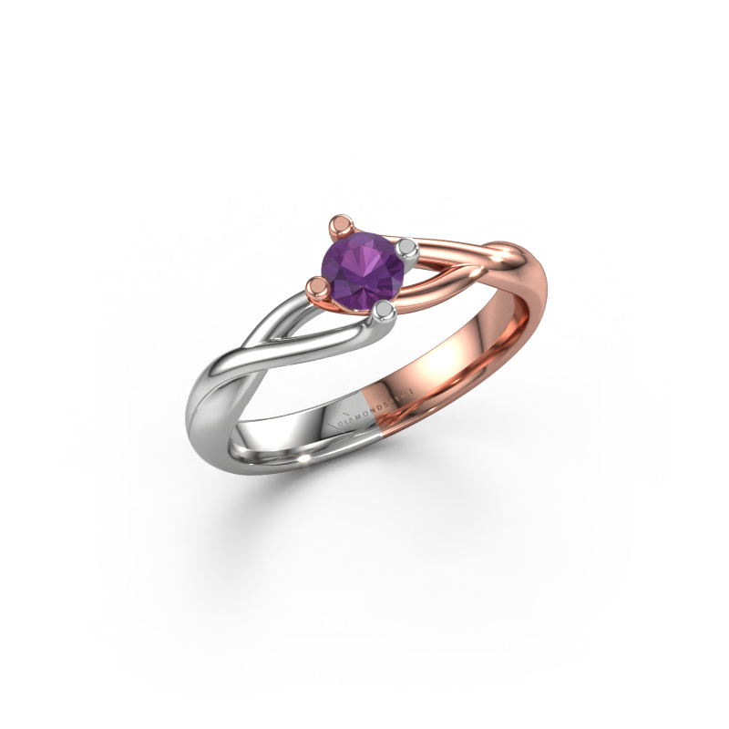 Bild von Verlobungsring Paulien 585 Roségold Amethyst 4 mm