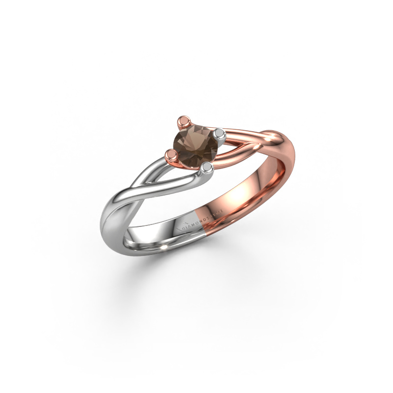Image of Engagement ring Paulien 585 rose gold Smokey quartz 4 mm