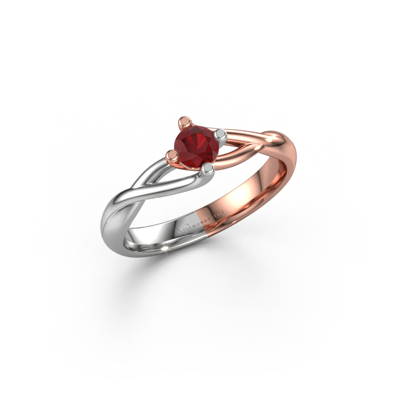 Bild von Verlobungsring Paulien 585 Roségold Rubin 4 mm