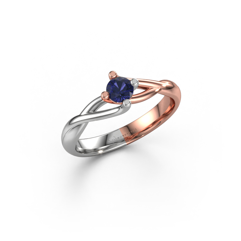 Bild von Verlobungsring Paulien 585 Roségold Saphir 4 mm