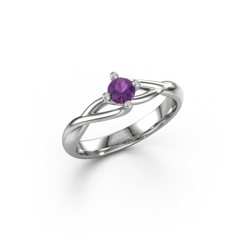 Bild von Verlobungsring Paulien 585 Weißgold Amethyst 4 mm