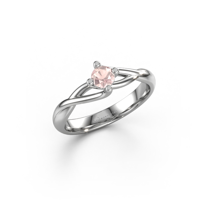 Image of Engagement ring Paulien 950 platinum Morganite champagne 4 mm