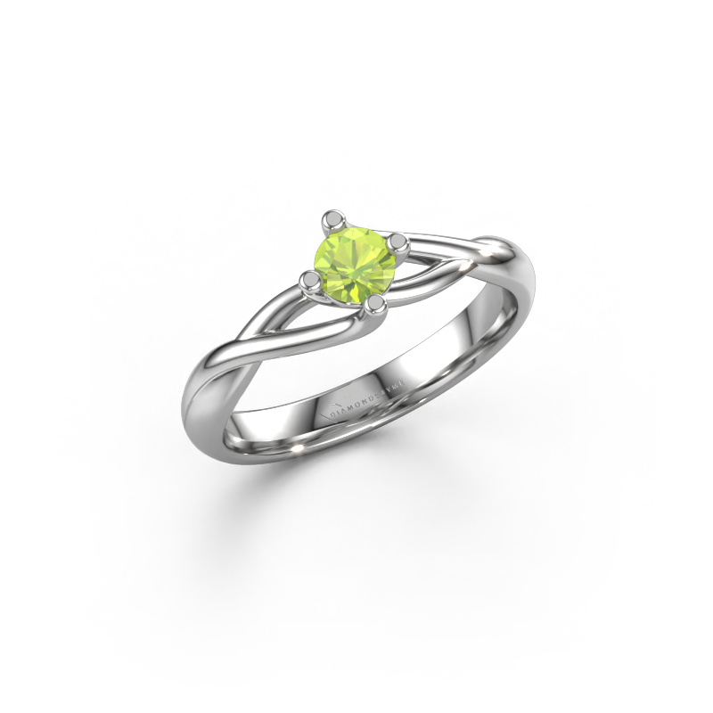 Image of Engagement ring Paulien 585 white gold Peridot 4 mm