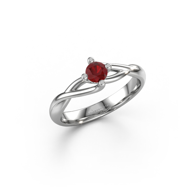 Image of Engagement ring Paulien 585 white gold Ruby 4 mm