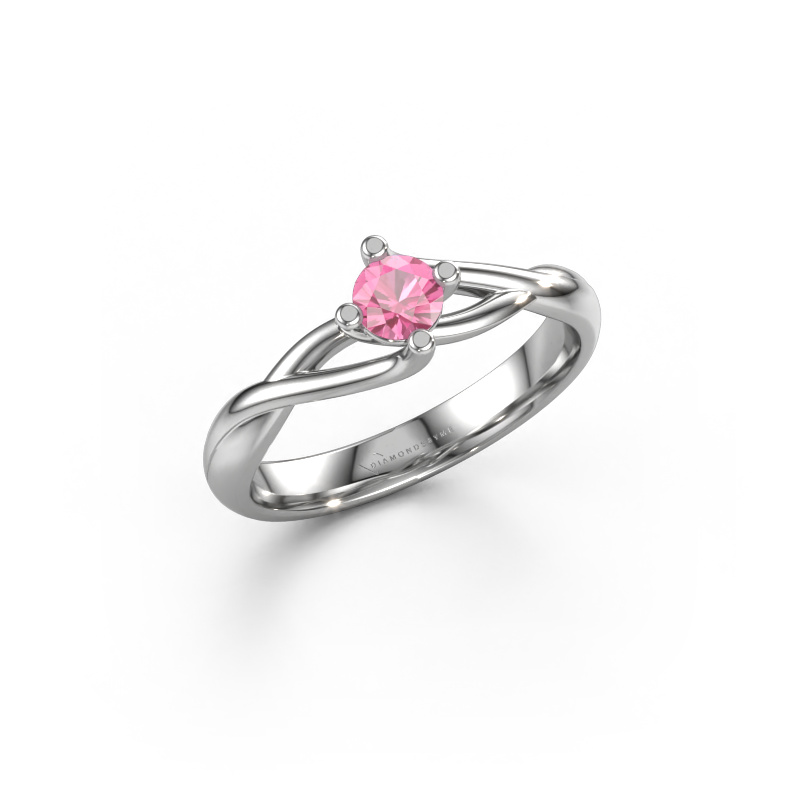 Image de Bague de fiançailles Paulien 585 or blanc Saphir rose 4 mm