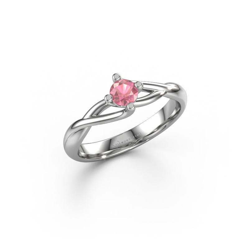 Image of Engagement ring Paulien 585 white gold Tourmaline pink 4 mm