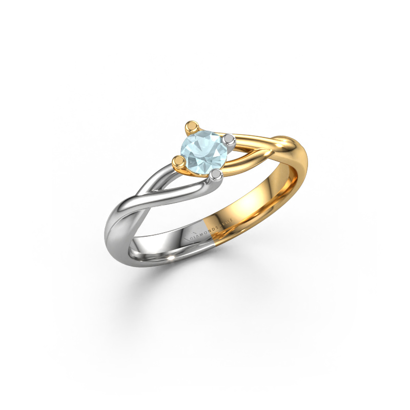 Bild von Verlobungsring Paulien 585 Gold Aquamarin 4 mm