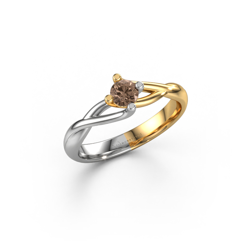 Image of Engagement ring Paulien 585 gold Brown diamond 0.25 crt