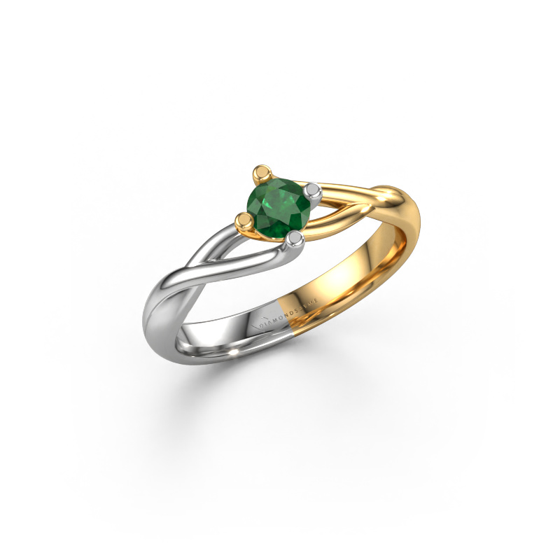 Image of Engagement ring Paulien 585 gold Emerald 4 mm