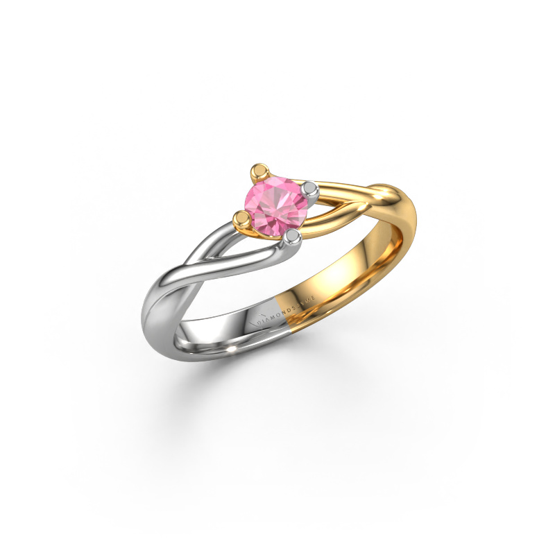 Image de Bague de fiançailles Paulien 585 or jaune Saphir rose 4 mm