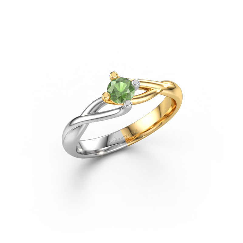 Bild von Verlobungsring Paulien 585 Gold Turmalin grün 4 mm