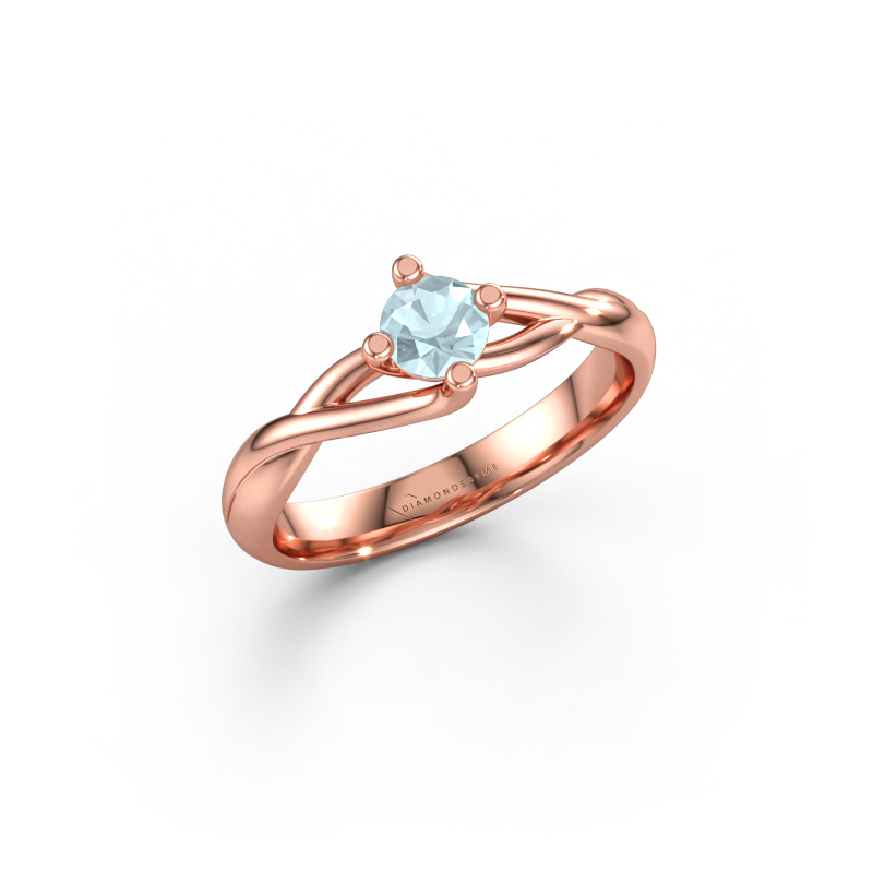 Bild av Ring Paulien 585 roséguld Akvamarin 4.2 mm