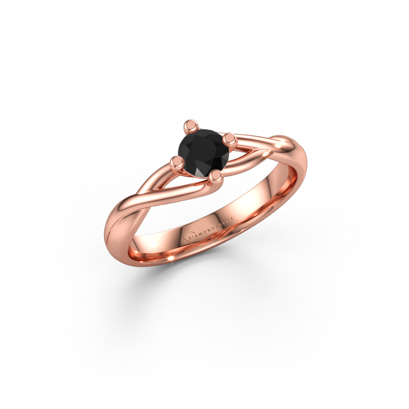 Bild av Ring Paulien 585 roséguld Svart diamant 0.36 crt