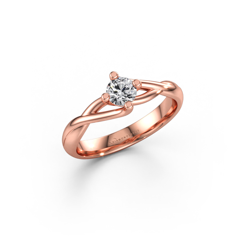 Immagine di Anello Paulien 585 oro rosa Zirconia cubica 4.2 mm