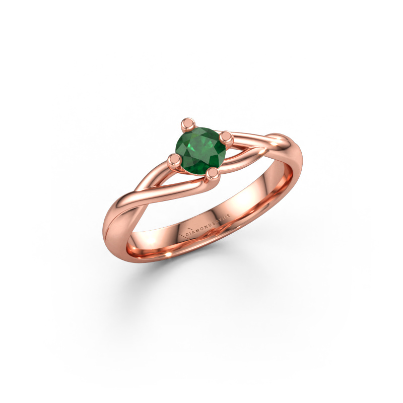 Bild av Ring Paulien 585 roséguld Smaragd 4.2 mm