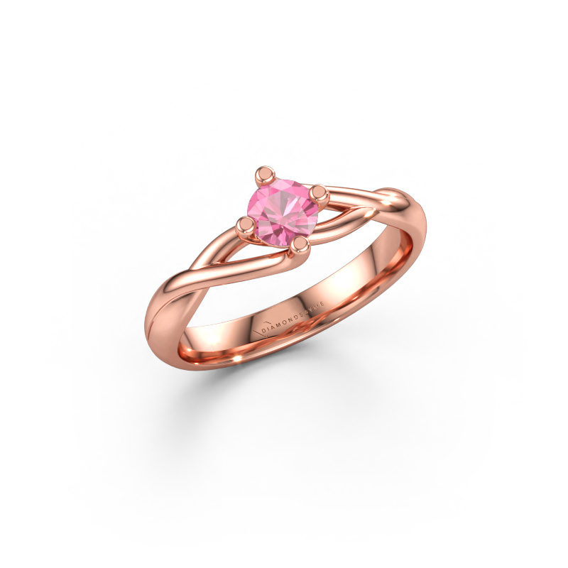 Bild av Ring Paulien 585 roséguld Rosa safir 4.2 mm
