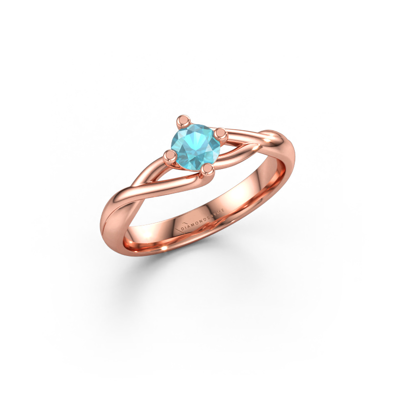 Immagine di Anello Paulien 585 oro rosa Topazio blu 4.2 mm