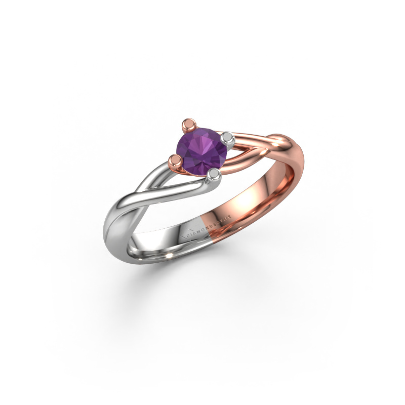 Image de Bague Paulien 585 or rose Améthyste 4.2 mm