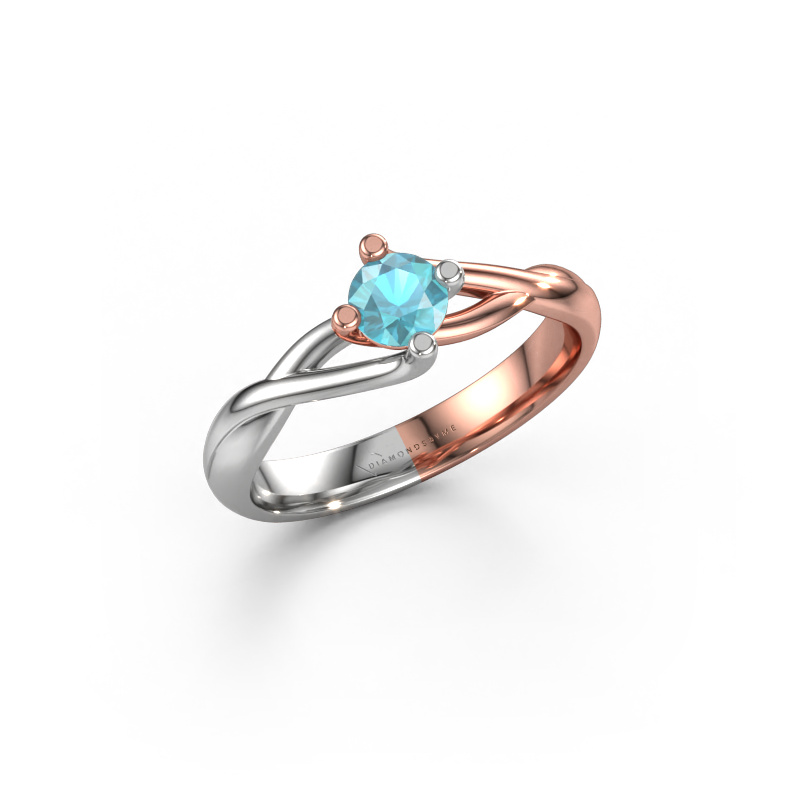 Image of Ring Paulien 585 rose gold Blue topaz 4.2 mm