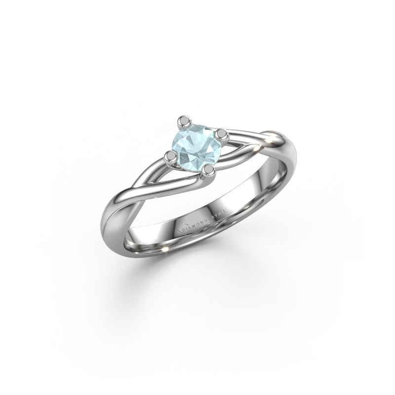 Image of Ring Paulien 585 white gold Aquamarine 4.2 mm