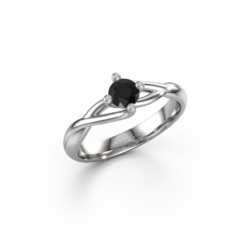 Image of Ring Paulien 585 white gold Black diamond 0.36 crt