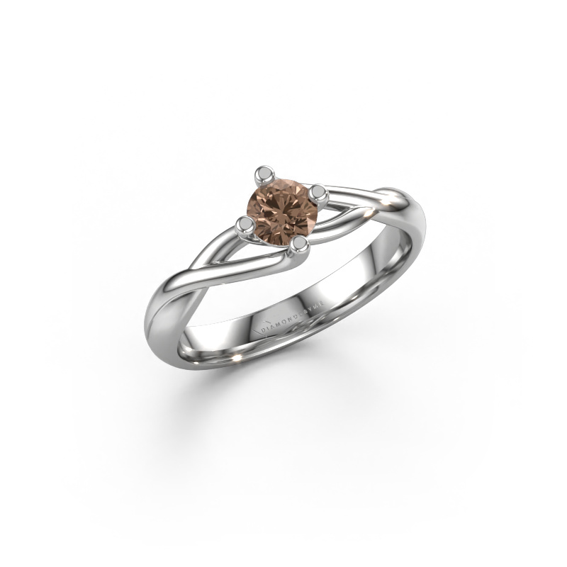 Bild von Ring Paulien 585 Weißgold Braun Diamant 0.30 crt