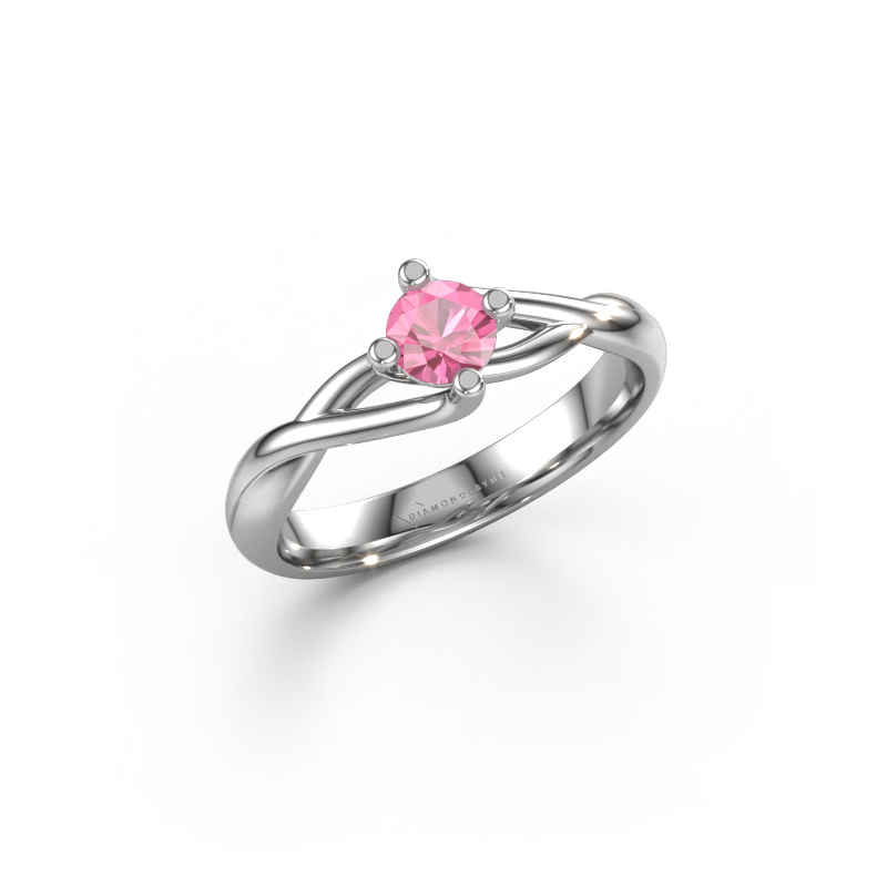 Bild von Ring Paulien 585 Weißgold Pink Saphir 4.2 mm