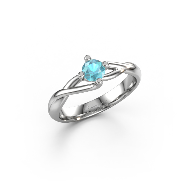 Image of Ring Paulien 950 platinum Blue topaz 4.2 mm