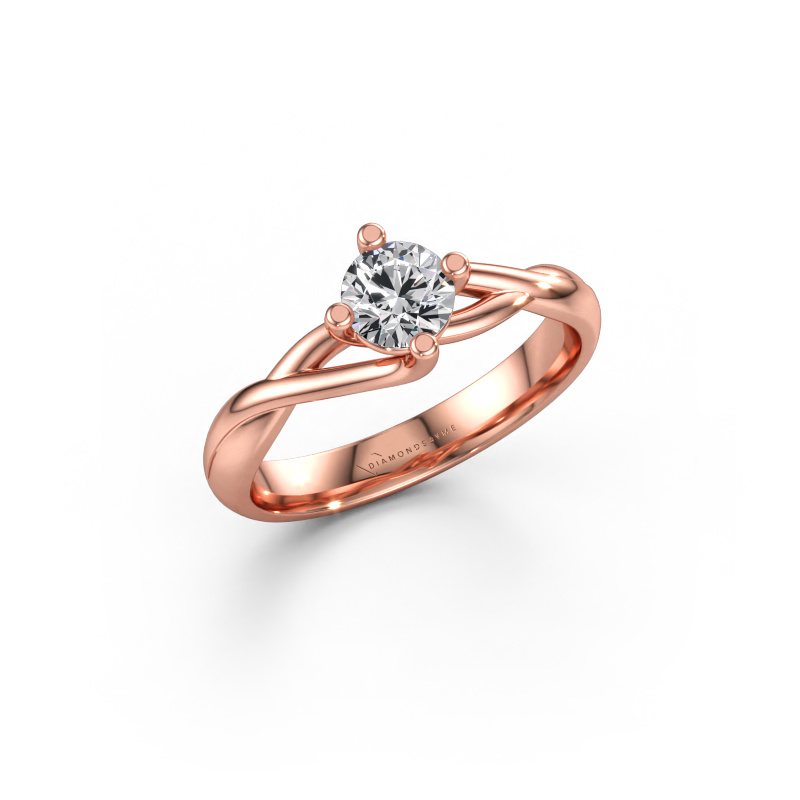 Bild av Förlovningsring Paulien 585 roséguld Labbodlad diamant 0.50 crt