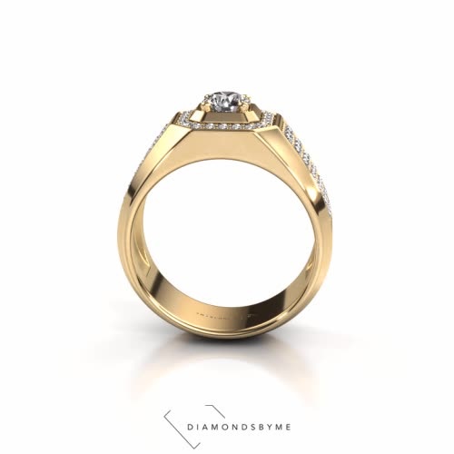 Image of Men's ring Pavan 375 white gold Ruby 5 mm