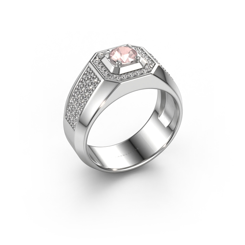 Afbeelding van Heren ring Pavan 950 platina Morganiet champagne 5 mm