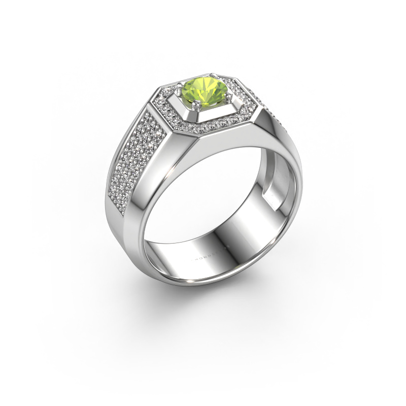 Bild von Herrenring Pavan 585 Weißgold Peridot 5 mm