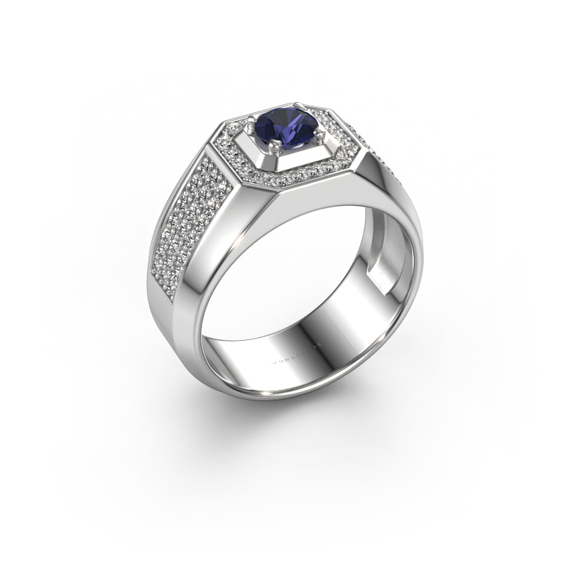 Image of Men's ring Pavan 950 platinum Sapphire 5 mm