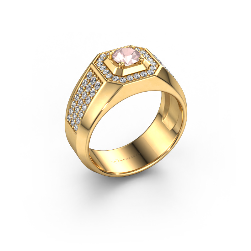 Image of Men's ring Pavan 585 gold Morganite champagne 5 mm