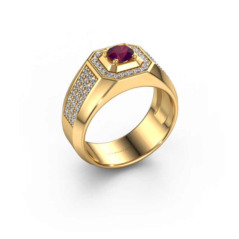 Bild von Herrenring Pavan 585 Gold Rhodolit 5 mm