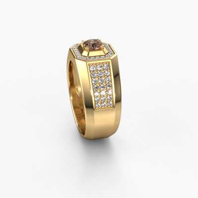 Brown diamonds 0.50 crt wide gold royal men's ring Pavan| -30%