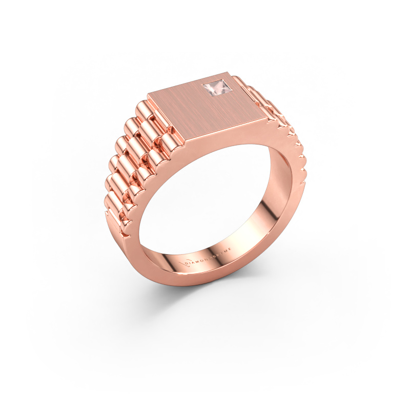 Image of Men's ring Pelle 585 rose gold Morganite champagne 3 mm
