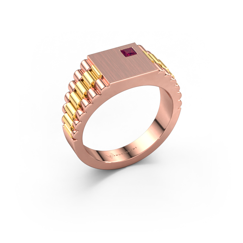 Bild von Herrenring Pelle 585 Roségold Rhodolit 3 mm