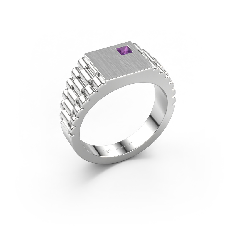 Image of Men's ring Pelle 950 platinum Amethyst 3 mm