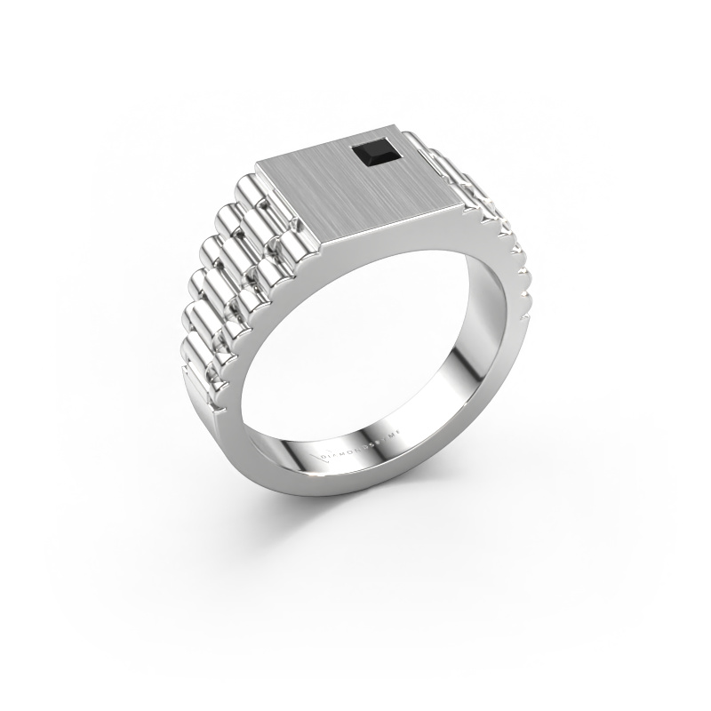 Bild von Herrenring Pelle 950 Platin Schwarz Diamant 0.204 crt