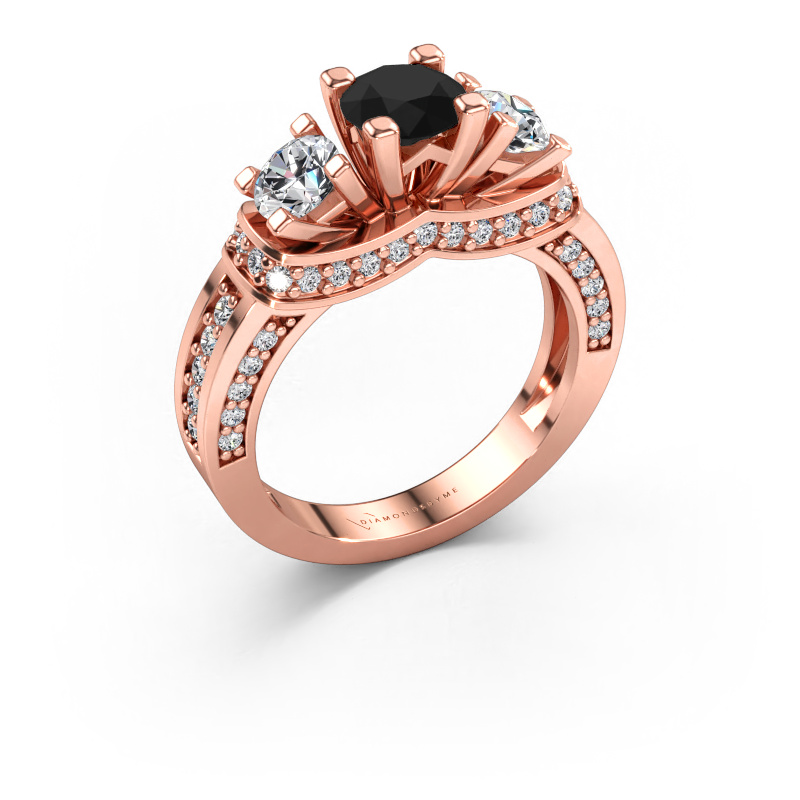 Immagine di Anello di fidanzamento Phileine 585 oro rosa Diamante nero 1.595 crt