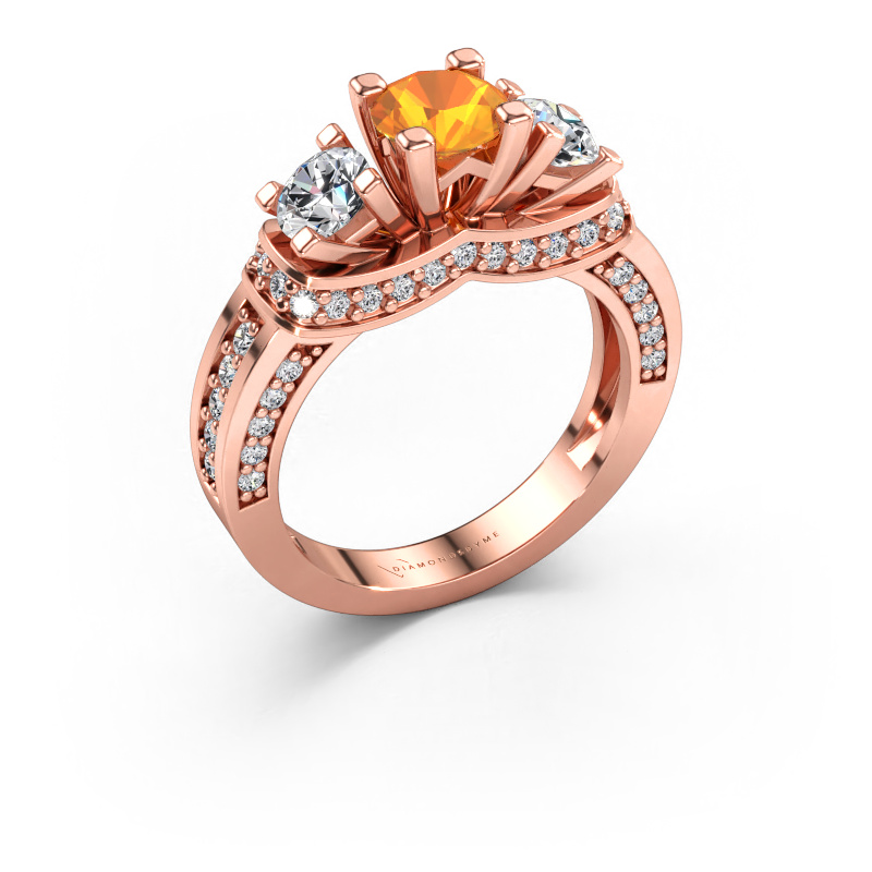 Immagine di Anello di fidanzamento Phileine 585 oro rosa Citrino 5 mm
