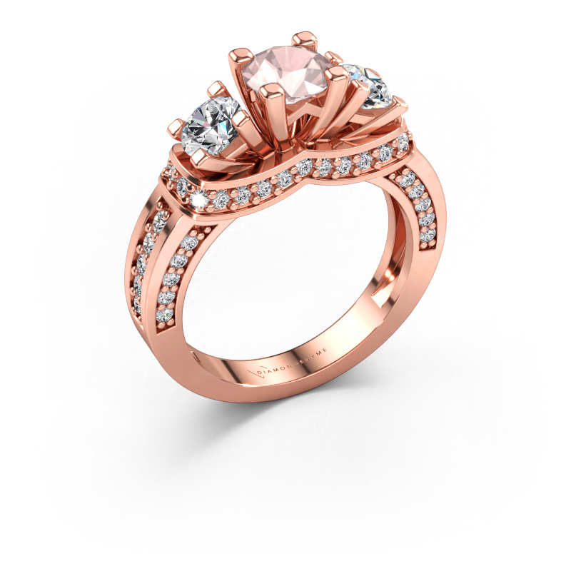 Immagine di Anello di fidanzamento Phileine 585 oro rosa Morganite champagne 5 mm