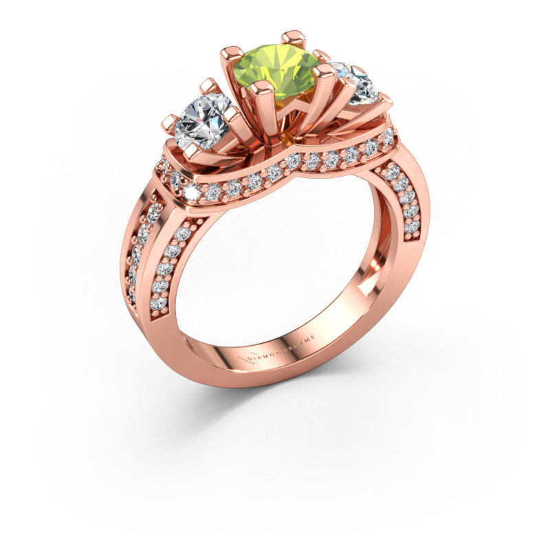 Bild av Förlovningsring Phileine 585 roséguld Peridot 5 mm
