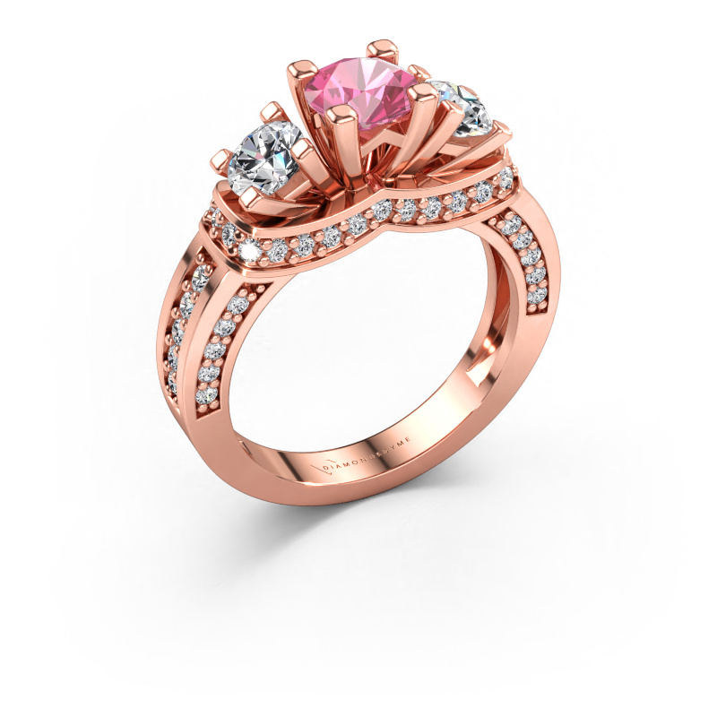 Immagine di Anello di fidanzamento Phileine 585 oro rosa Zaffiro rosa 5 mm