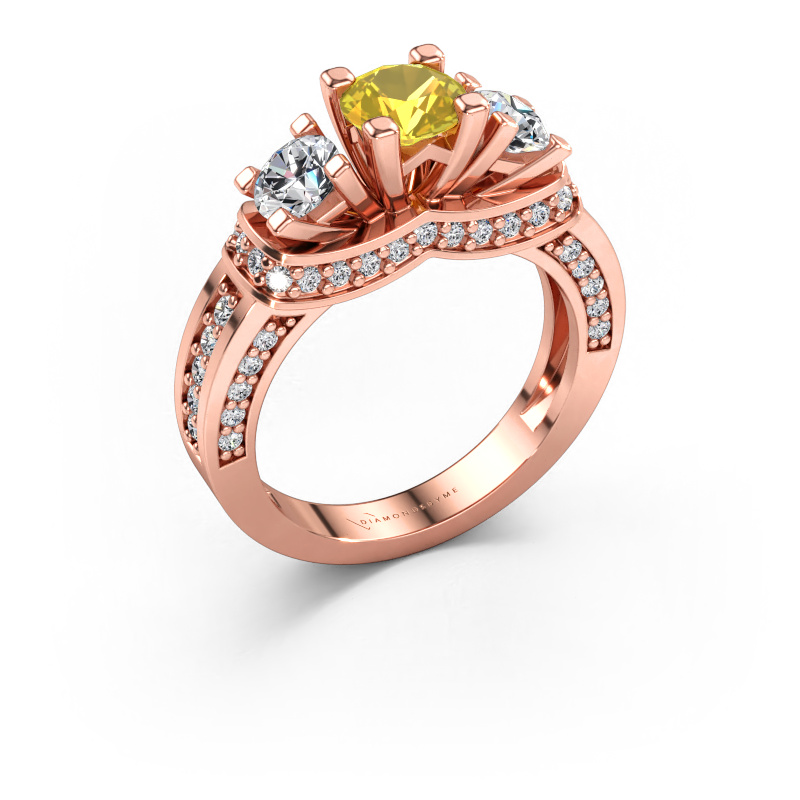 Bild av Förlovningsring Phileine 585 roséguld Gul safir 5 mm