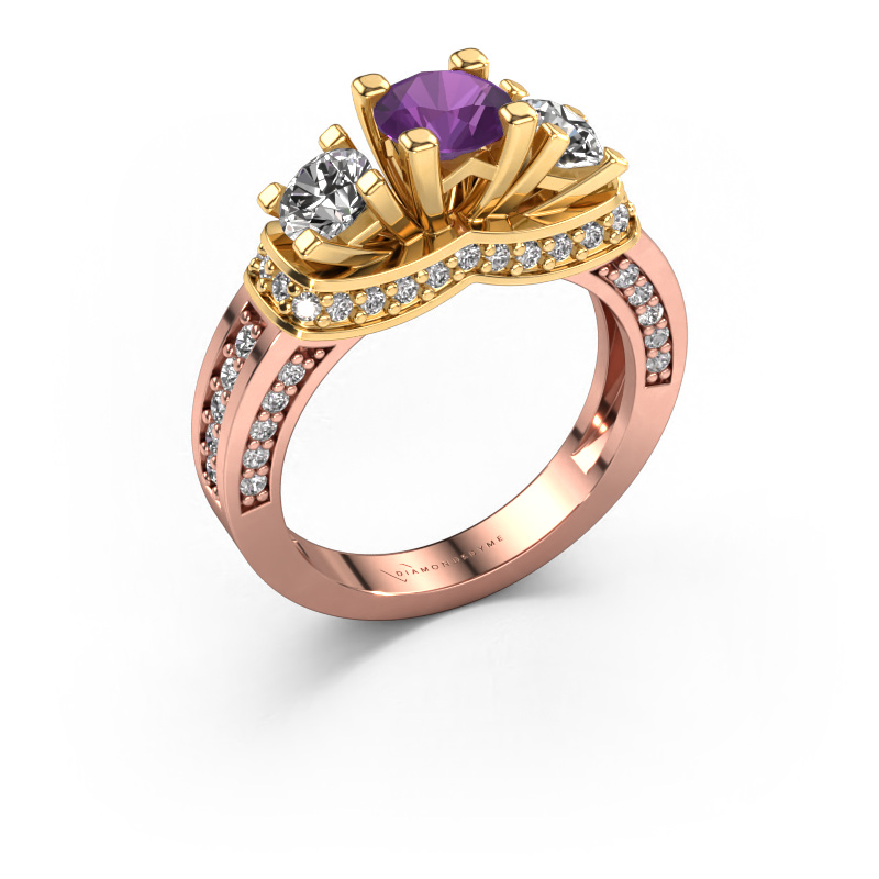 Bild von Verlobungsring Phileine 585 Roségold Amethyst 5 mm